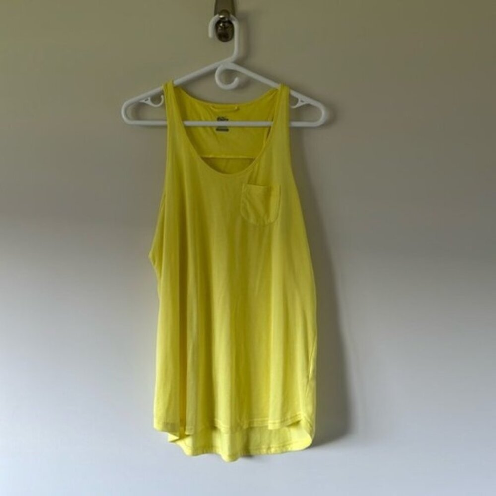 Nike Women Solid Yellow Sleeveless  Long Tank Muscle Tee Size XL